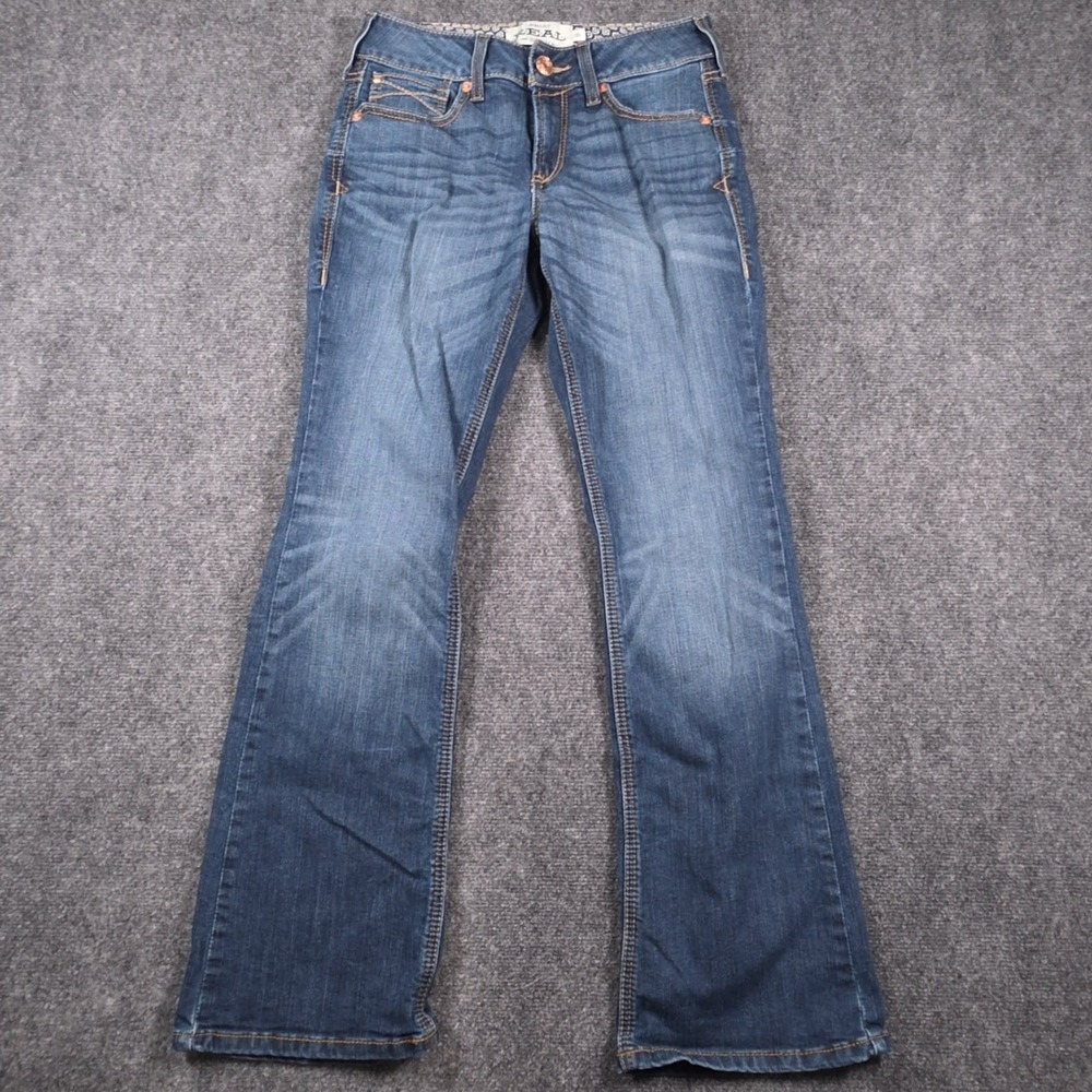 Ariat Real Denim Perfect Rise Rosa Boot Cut Jeans Womens 28S Western Whiskered